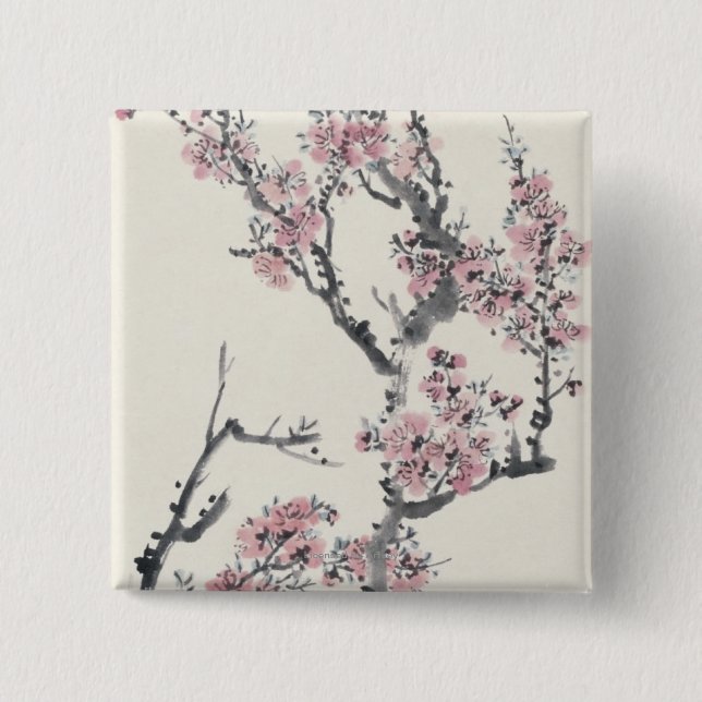 Apricot 2 Inch Square Button (Front)