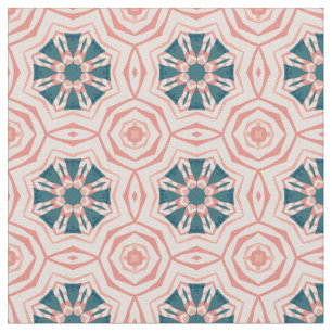 Apricot abstract floral fabric
