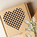 Apricot and Black Chequered Vintage Heart Sticker<br><div class="desc">Apricot and Black Chequered Vintage</div>