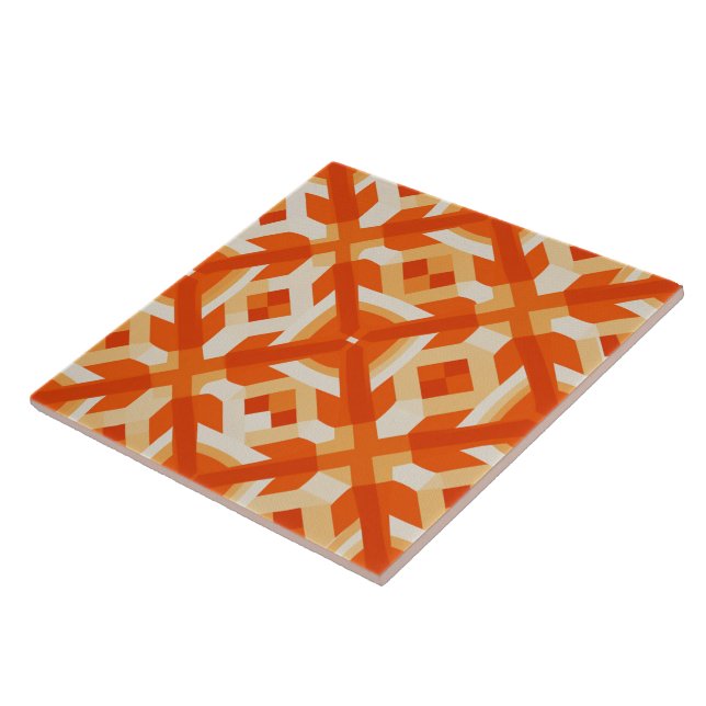 Apricot Aurora Lively Nature Patterns Tile (Side)