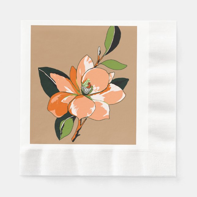 Apricot Azalea on Tan Napkin (Front)