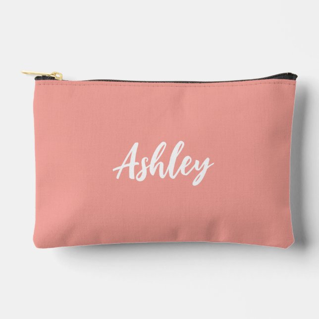 Apricot calligraphy monogram accessory pouch (Front)