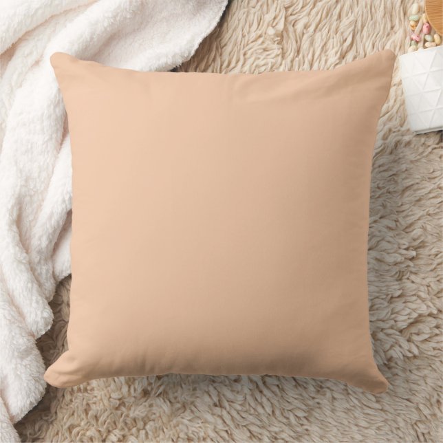 Apricot Cream Solid Throw Pillow (Blanket)
