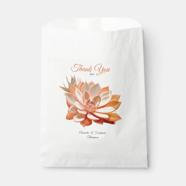 Apricot Crush Succulent Colours Favour Bag (Front)