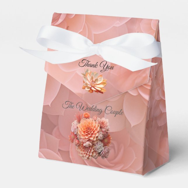 Apricot Crush Succulent Colours for 2024 Favor Box (Front Side)