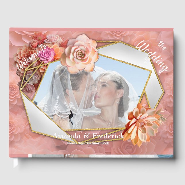 Apricot Crush Succulent Colours for 2024 Guest Book (Front)