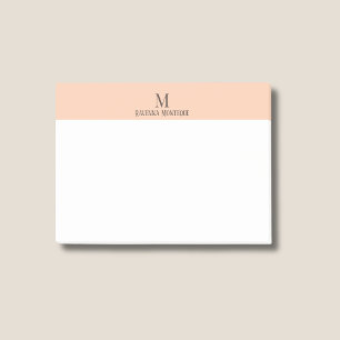 Apricot Cute Personalized Name Letter Monogram Post-it Notes