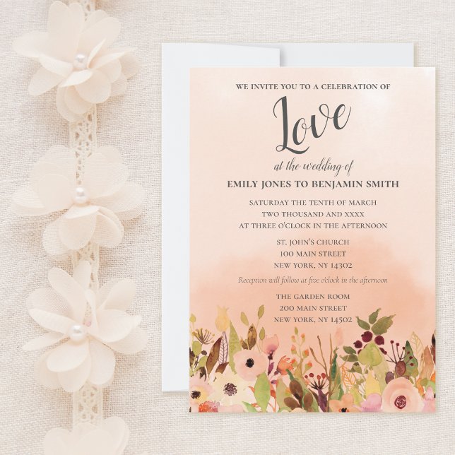Apricot Delight Floral Wedding Invitation (Creator Uploaded)