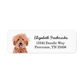 Apricot Doodle Dog Custom Return Address