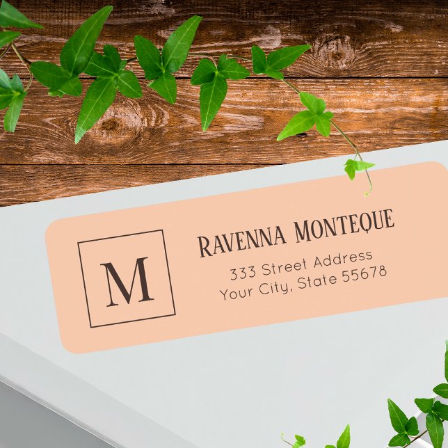 Apricot Elegant Personalized Monogram Letter Name (Creator Uploaded)