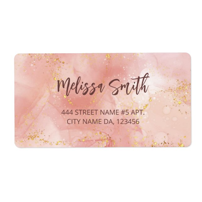 Apricot Encre Aquarelle Or Agate Scan QR Code (Devant)