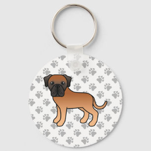 Apricot English Mastiff Cute Cartoon Dog Keychain
