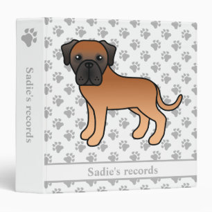 Apricot English Mastiff Cute Cartoon Dog & Text Binder