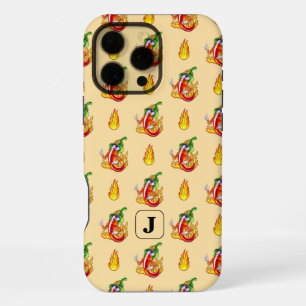 Apricot Firefighter Chilli Character & Fire Design iPhone 16 Pro Max Case