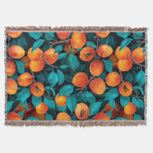 Apricot garden 2 throw blanket