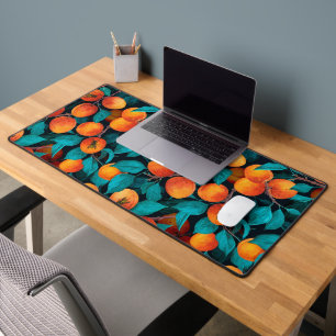 Apricot garden  on dark blue desk mat