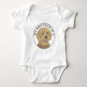 Apricot Golden Doodle Dog Big Brother Baby Bodysuit