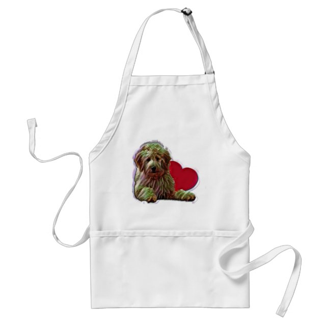 Apricot Goldendoodle Heart Standard Apron (Front)