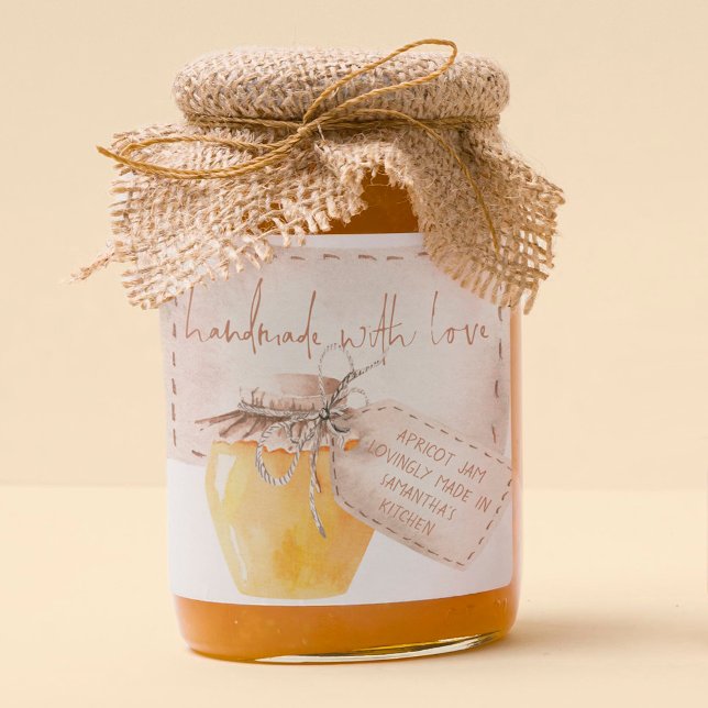 Apricot Jam Label Homemade with Love Name (Creator Uploaded)