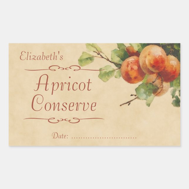 Apricot jam or canning sticker (Front)