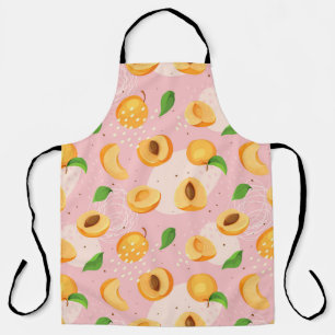 Apricot, leaves, seamless vintage texture. apron