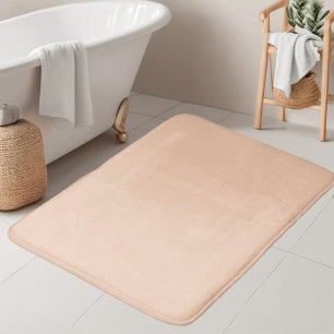 Apricot Light Peach Minimalist Solid Colour Bath Mat
