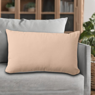 Apricot Light Peach Minimalist Solid Colour Lumbar Pillow