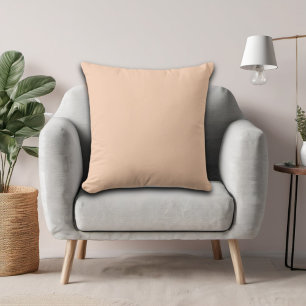Apricot Light Peach Minimalist Solid Colour Throw Pillow