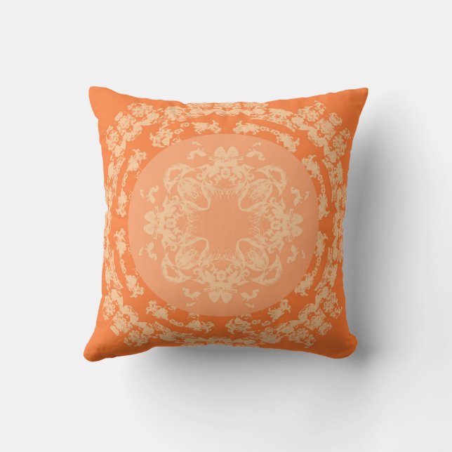 Apricot Medallion Throw Pillow (Back)