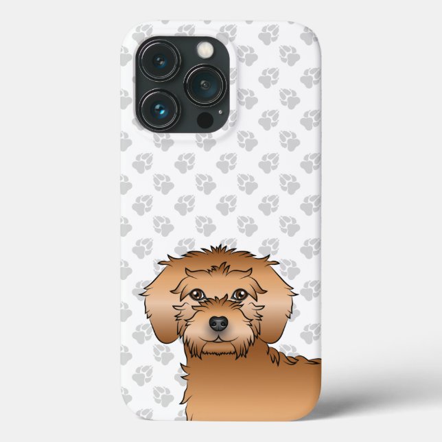 Apricot Mini Goldendoodle Cute Cartoon Dog Head Case-Mate iPhone Case (Back)