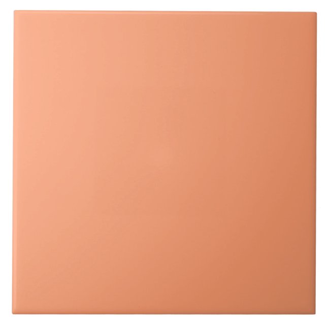 Apricot Orange Ceramic Tile. Tile (Front)