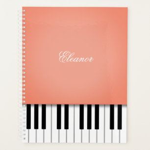 Apricot Orange Piano Music Keyboard Customized Planner