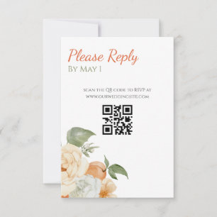 Apricot Orchard Botanical Wedding RSVP Card