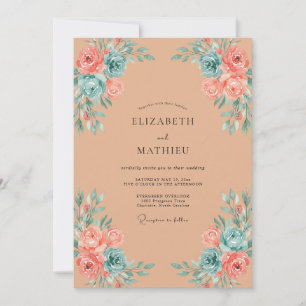 Apricot Ornate Bohemian Wedding Invitation