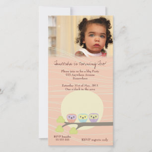 Apricot Owls Girls Birthday Party Premium Invite