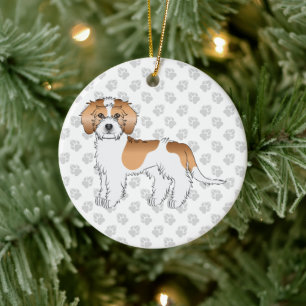 Apricot Parti-colour Mini Goldendoodle Dog Ceramic Ornament