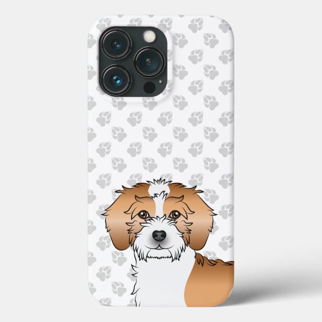 Apricot Parti-colour Mini Goldendoodle Dog Head Case-Mate iPhone Case (Back)