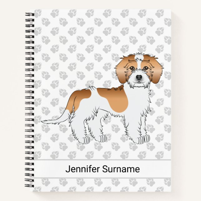 Apricot Parti-colour Mini Goldendoodle Dog Notebook (Front)