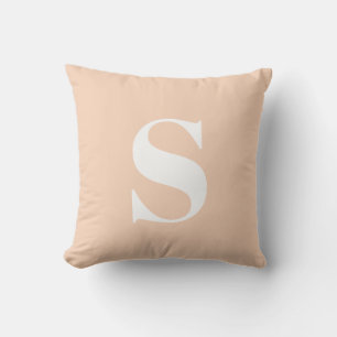 Apricot Peach Initial Monogramme Coussin extérieur