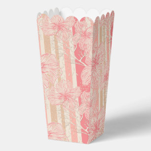 Apricot peach pink floral striped pattern favor box