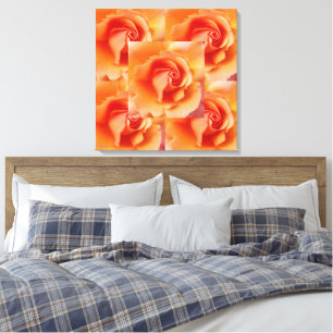 Apricot Peach Rose Flower Close Up Photo Canvas Print