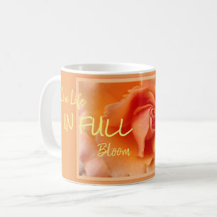 Apricot Peach Rose Flower Close Up Photo Coffee Mug