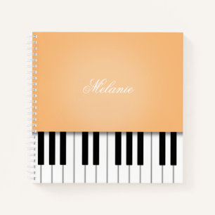 Apricot Piano Music Keyboard Personalized Notebook