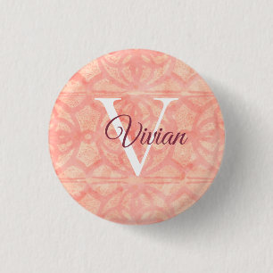 Apricot Pink 1 Inch Round Button