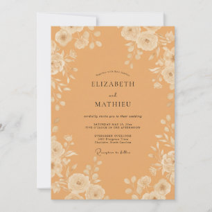 Apricot Polished Autumn Wedding Invitation