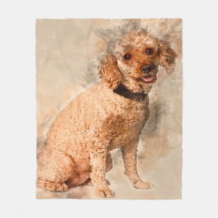 Apricot Poodle 7 Years Old- Cute Lover Gift Fleece Blanket