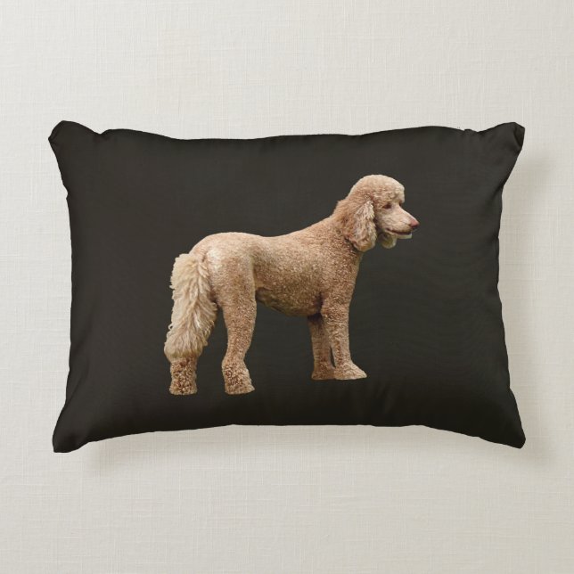 Apricot Poodle Accent Pillow (Front)