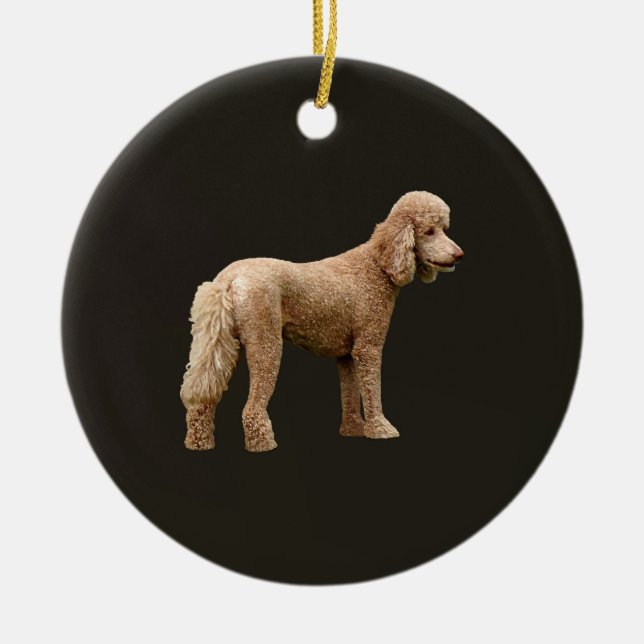 Apricot Poodle Ceramic Ornament (Front)