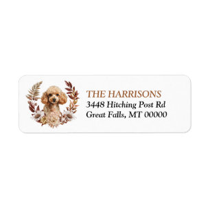 Apricot Poodle Dog Autumn Wreath