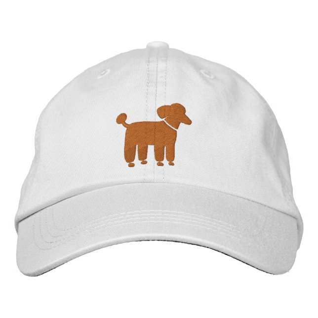 Apricot Poodle Dog Logo (Customizable Colour) Embroidered Hat (Front)